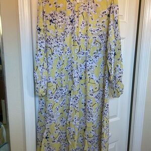 H&M Yellow Floral Long Sleeve Dress